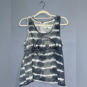 Lucky Brand Gray/Blue Tie-Dye Tank